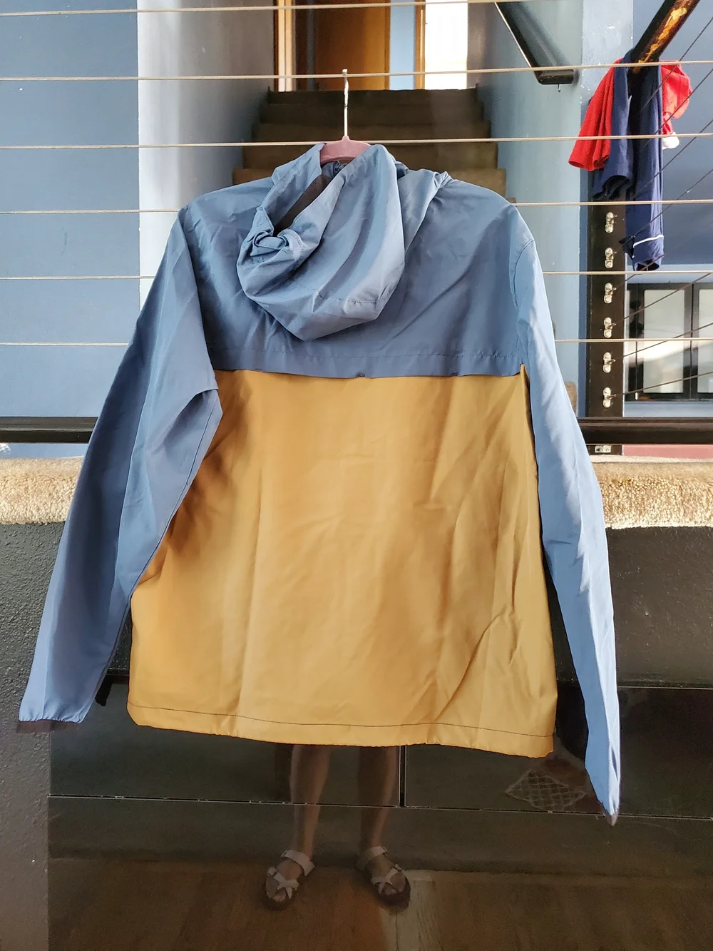 Billabong Blue and Yellow Colorblock Performance Jacket